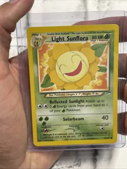 Pokemon Light Sunflora 72/105 Unlimited Pokemon Neo Destiny Card LP/NM Vintage - Image 1