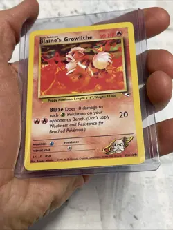 Blaine's Growlithe 62/132 Gym Challenge Regular Vintage Common Card NM Nintendo - Image 2