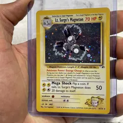 Pokemon Lt. Surge’s Magneton 8/132 Gym Heroes Holo Rare Pokemon LP Vintage Card - Image 1