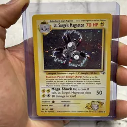 Pokemon Lt. Surge’s Magneton 8/132 Gym Heroes Holo Rare Pokemon LP Vintage Card - Image 2