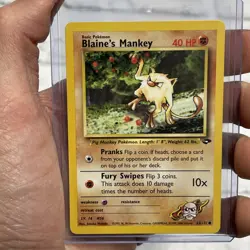 Pokemon - Blaine's Mankey 63/132 Gym Challenge Regular Unlimited Common NM Card - Image 1