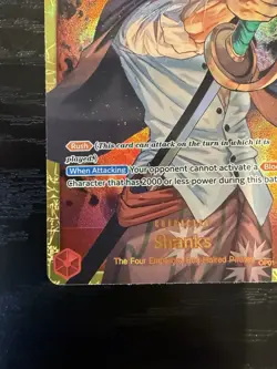 ENGLISH Shanks OP01-120 SEC Romance Dawn Secret Rare Foil One Piece Card Game NM - Image 3