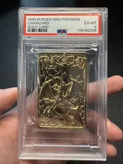 Charizard Pokemon Card Burger King 23K Gold Plated Promo Nintendo WOTC PSA 6 - Image 1