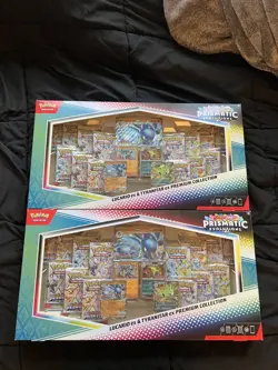 2x Pokemon TCG Prismatic Evolutions Lucario Ex + Tyranitar Ex Premium Collection - Image 1