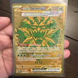 Teal Mask Ogerpon EX Pokemon Prismatic Evolutions Gold Hyper Rare # 177/131 NM - Image 1