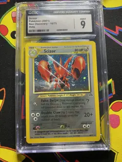 Pokemon TCG Scizor Neo Discovery 10/75 Unlimited Holo Rare CGC 9 - Image 1