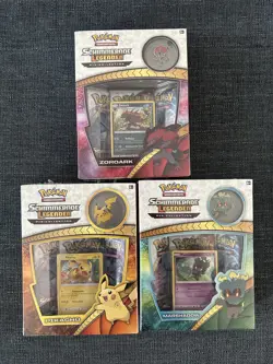 Pokemon TCG Schimmernde Legenden Pin Kollektion Pikachu Marshadow Zoroark OVP - Image 1