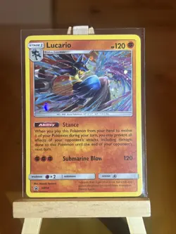 Pokemon TCG Lucario SM Black Star Promo SM54 Promo Cosmos Holo Rare - Image 1
