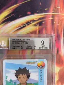 Pokemon Card Japanese Carddass Vending Anime BGS Beckett 9 Brock Togepi Egg - Image 4