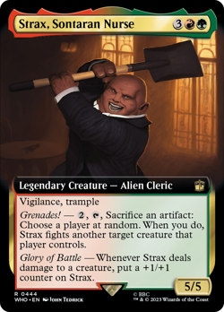 Strax, Sontaran Nurse (Extended Art 444) FOIL Doctor Who NM Rare CARD ABUGames - Image 1