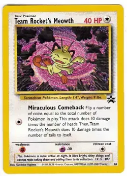 POKEMON TEAM ROCKET'S MEOWTH BLACK STAR PROMO CARD NO. 18 - Image 1
