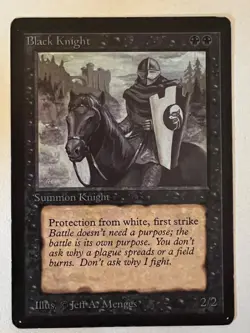 Magic the Gathering MTG Beta Black Knight LP+ (Beta Bob) - Image 1