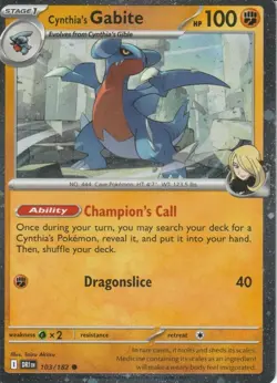 POKEMON - CYNTHIA'S GABITE - 103/182 - DESTINED RIVALS - COSMO HOLO - Image 1