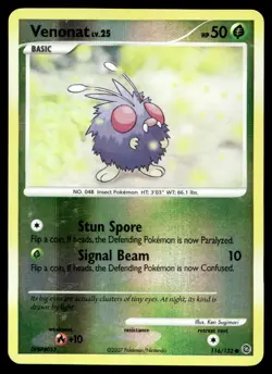 Pokemon TCG Secret Wonders #116/132 Venonat Reverse Holo Lightly Played - Image 1