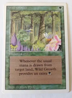 MTG MAGIC 1994 - WILD GROWTH - ENCHANT LAND - REVISED EDITION - ENG - Image 1