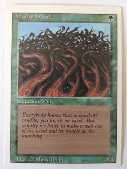 MTG MAGIC 1994 - WALL OF WOOD - SUMMON WALL - REVISED EDITION - ENG - Image 1