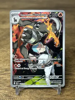 Pokemon TCG Team Rocket's Houndoom 191/182 Sv10 Destined Rivals IR Full Art Holo - Image 1