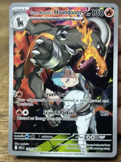 Pokemon TCG Team Rocket's Houndoom 191/182 Sv10 Destined Rivals IR Full Art Holo - Image 3