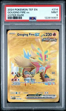 2024 POKEMON TEF EN-TEMPORAL FORCES HYPER RARE #214 GOUGING FIRE EX PSA 9 - Image 1