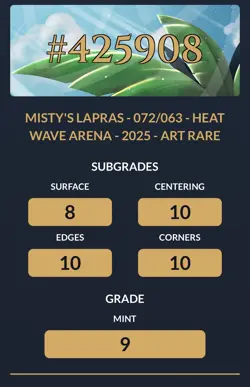 Misty's Lapras 072/063 Heat Wave Arena Art Rare Japanese Pokemon Card MINT ACE 9 - Image 3