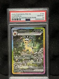 2025 POKEMON PRE EN-PRISMATIC EVOLUTIONS #144 LEAFEON EX PSA 10 - Image 1