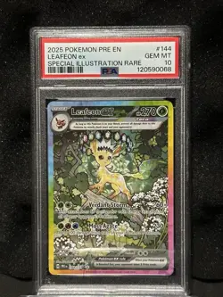 2025 POKEMON PRE EN-PRISMATIC EVOLUTIONS #144 LEAFEON EX PSA 10 - Image 3