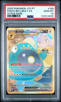 2025 POKEMON PORTUGUESE JTG PT-JOURNEY TOGETHER #188 IONO'S BELLIBOLT EX PSA 10 - Image 1