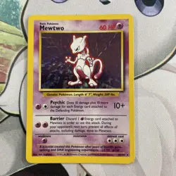 Pokemon Mewtwo 10/102 Base Set Holo Rare WOTC Pokemon Card | LP - Image 1