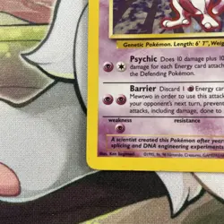 Pokemon Mewtwo 10/102 Base Set Holo Rare WOTC Pokemon Card | LP - Image 5