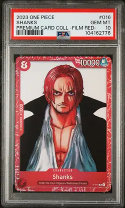 2023 ONE PIECE PREMIUM CARD COLL -ONE PIECE FILM RED- #016 SHANKS PSA 10 - Image 1