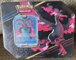2023 Crown Zenith Galatians Moltres Pokemon Promo Tin NEW and SEALED Card Packs! - Image 1