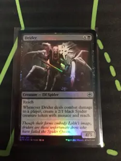 MTG Magic The Gathering Drider Foil AFR DnD Black Elf Spider Tokens Commander - Image 1