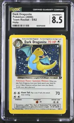 CGC 8.5 Dark Dragonite 2000 Team Rocket 5/82 Holo Pokemon Card - Image 1