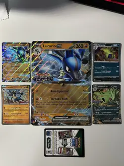 Pokemon Stamped Promos Prismatic Evolutions Lucario ex & Tyranitar ex Premium - Image 1
