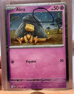 Pokemon 151 Cosmos Holo Swirl Abra 063/165 - Beautiful 1X Holo Swirl! - Image 1