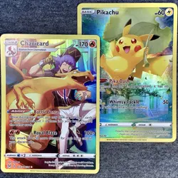 Pokemon TCG Charizard & Pikachu Lost Origin Trainer Gallery Holo Rare Set - Image 1