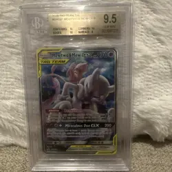 POKEMON PROMOS SUN & MOON BLACK STAR MEWTWO & MEW TAG TEAM GX POWER BGS 9.5 - Image 1