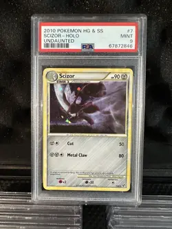 2010 POKEMON HG & SS SCIZOR ILLUSTRATION HOLO UNDAUNTED #7 MINT PSA 9 - Image 1