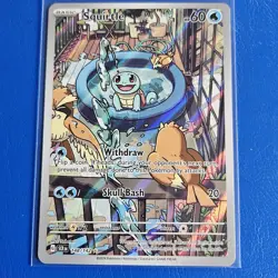 Pokemon TCG Stellar Crown Squirtle Illustration Rare 148/142 Mint Condition - Image 1