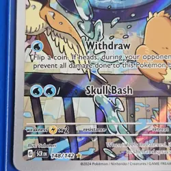 Pokemon TCG Stellar Crown Squirtle Illustration Rare 148/142 Mint Condition - Image 3