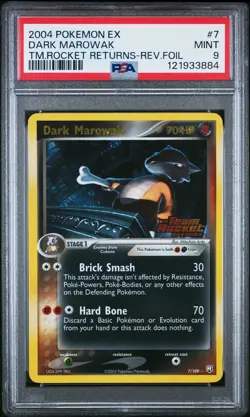 2004 POKEMON EX TEAM ROCKET RETURNS #7 DARK MAROWAK-REVERSE FOIL PSA 9 - Image 1