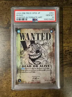 One Piece Card Game Bagi Wanted Poster SP Parallel OP09-051 PSA10 Online Prize - Image 1