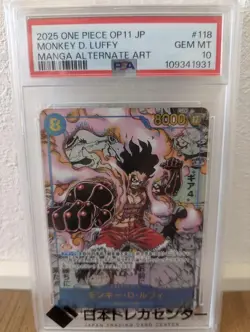 One Piece Card Game Monkey D Luffy Gear 4 Secret Super Parallel OP111118 PSA10 - Image 1