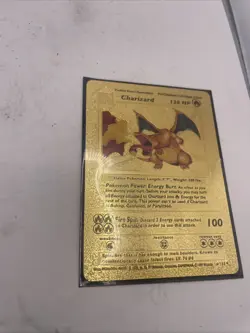 Charizard Gold Foil Pokemon Card 1995-1999 Nintendo - Mint Fan Art Collectible - Image 3