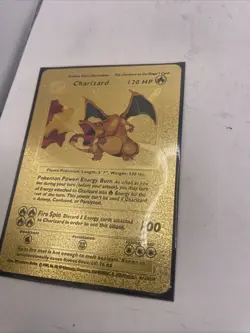 Charizard Gold Foil Pokemon Card 1995-1999 Nintendo - Mint Fan Art Collectible - Image 4