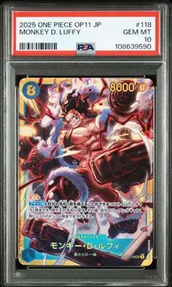 One Piece Card Game OP11-118 Monkey D Luffy SEC PSA10 Rare Card Japanese Edition - Image 1