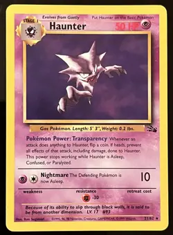 NM/MT Pokemon Fossil (4) Card Non Holo Rare Lot & Empty Pack! Haunter Hypno - Image 3