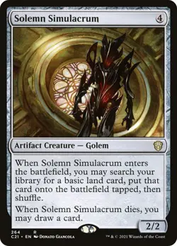 Solemn Simulacrum #261 R Commander 2021 MTG MAGIC ARTIFACT GOLEM O25 - Image 1