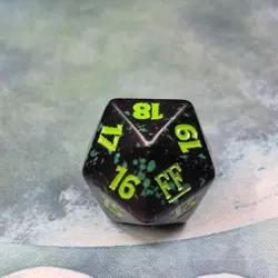 Magic The Gathering MTG Final Fantasy Spindown D20 Die Dice Green Black Speckle - Image 3
