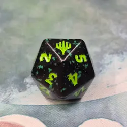 Magic The Gathering MTG Final Fantasy Spindown D20 Die Dice Green Black Speckle - Image 4